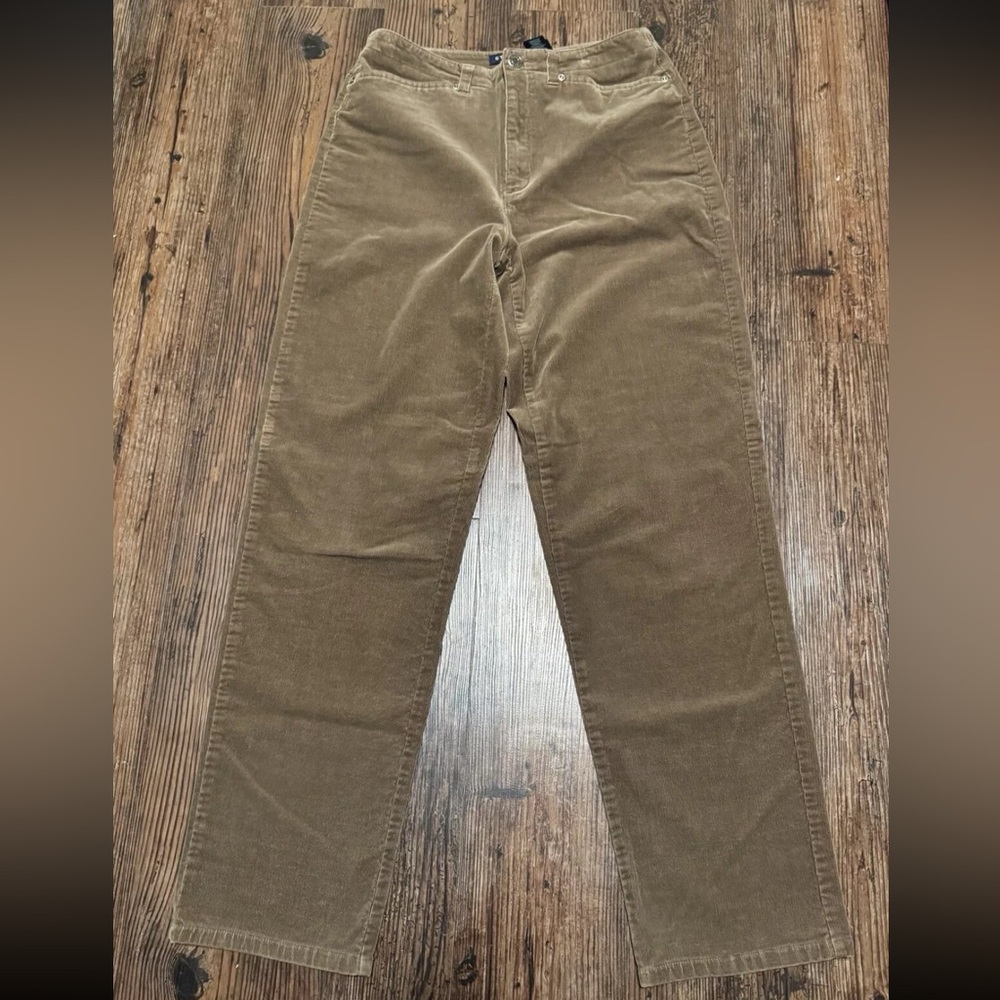 Crazy Horse Liz Claiborne Corduroy Brown Pants Jean Size 6 Straight 27.5 Inseam